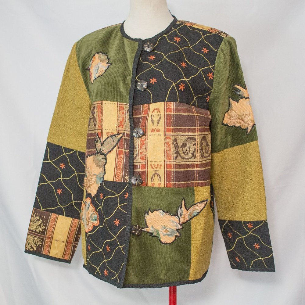 NWT Vintage Julia Kim Boho Patchwork Blazer Small